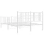 Estructura cama metal con cabecero y estribo blanco 140x200 cm de vidaXL, Camas y somieres - Ref: Foro24-376392, Precio: 129,...