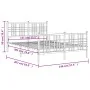 Estructura cama metal con cabecero y estribo blanco 140x200 cm de vidaXL, Camas y somieres - Ref: Foro24-376392, Precio: 129,...