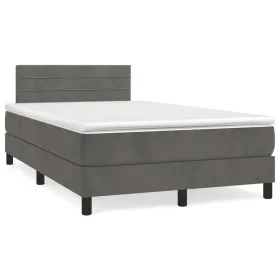 Box spring bed with dark gray velvet mattress 120x190 cm by vidaXL, Beds and slatted bases - Ref: Foro24-3269844, Price: 386,...