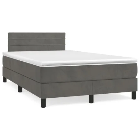 Box spring bed with dark gray velvet mattress 120x190 cm by vidaXL, Beds and slatted bases - Ref: Foro24-3269844, Price: 386,...