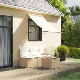 Toldo retráctil de tela y acero crema 100x150 cm by vidaXL, Awnings - Ref: Foro24-368757, Price: 30,19 €, Discount: %