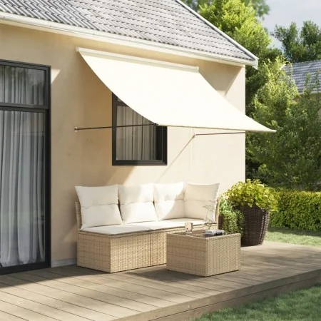 Ein ausziehbares Markisentuch aus Stoff und Stahl in Creme, 250x150 cm. von vidaXL, Markisen - Ref: Foro24-368760, Preis: 53,...
