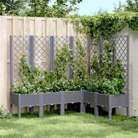 Jardinera con enrejado PP gris 160x120x142 cm