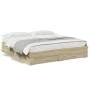 Cama con cajones madera ingeniería roble Sonoma 200x200 cm de vidaXL, Camas y somieres - Ref: Foro24-3280358, Precio: 216,34 ...