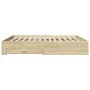 Cama con cajones madera ingeniería roble Sonoma 200x200 cm de vidaXL, Camas y somieres - Ref: Foro24-3280358, Precio: 216,34 ...