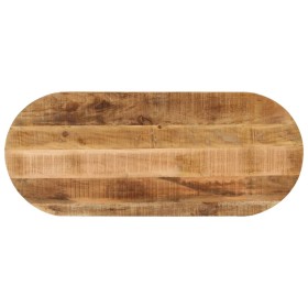 Tablero de mesa ovalado madera maciza mango rugosa 90x40x3,8 cm