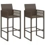 Taburetes altos de jardín 2 unidades ratán sintético marrón by vidaXL, Garden chairs - Ref: Foro24-368703, Price: 144,23 €, D...