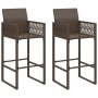 Taburetes altos de jardín 2 unidades ratán sintético marrón by vidaXL, Garden chairs - Ref: Foro24-368703, Price: 141,36 €, D...