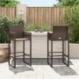 Taburetes altos de jardín 2 unidades ratán sintético marrón by vidaXL, Garden chairs - Ref: Foro24-368703, Price: 141,36 €, D...