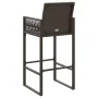 Taburetes altos de jardín 2 unidades ratán sintético marrón by vidaXL, Garden chairs - Ref: Foro24-368703, Price: 144,23 €, D...