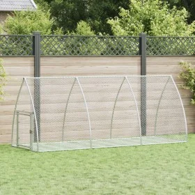 Kaninchenstall aus verzinktem Stahl in Silber, 300x105x120 cm. von vidaXL, Käfige und Lebensräume für Kleintiere - Ref: Foro2...