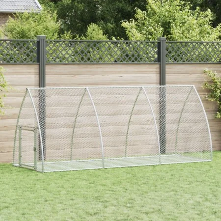 Conejera acero galvanizado plateado 300x105x120 cm by vidaXL, Cages and habitats for small animals - Ref: Foro24-3281528, Pri...