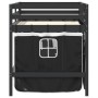 Cama alta niños con cortinas madera pino blanco negro 80x200 cm de vidaXL, Camas y somieres - Ref: Foro24-3283814, Precio: 18...