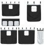Cama alta niños con cortinas madera pino blanco negro 80x200 cm de vidaXL, Camas y somieres - Ref: Foro24-3283814, Precio: 18...
