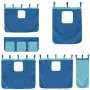 High bed for children with blue pine wood curtains 90x200 cm by vidaXL, Beds and slatted bases - Ref: Foro24-3283821, Price: ...