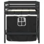 Cama alta niños con cortinas madera pino blanco negro 90x200 cm de vidaXL, Camas y somieres - Ref: Foro24-3283823, Precio: 19...