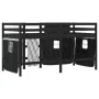 Cama alta niños con cortinas madera pino blanco negro 90x200 cm de vidaXL, Camas y somieres - Ref: Foro24-3283823, Precio: 19...
