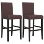 Taburetes altos 2 uds madera maciza de caucho y cuero sintético by vidaXL, Kitchen stools - Ref: Foro24-4006184, Price: 156,0...
