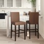 Taburetes altos 2 uds madera maciza de caucho y cuero sintético by vidaXL, Kitchen stools - Ref: Foro24-4006184, Price: 158,9...
