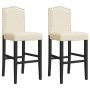 Taburetes altos 2 uds madera maciza de caucho y tela by vidaXL, Kitchen stools - Ref: Foro24-4006209, Price: 112,65 €, Discou...