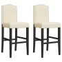 Zwei hohe Hocker aus massivem Gummibaumholz und Stoff. von vidaXL, Küchenhocker - Ref: Foro24-4006209, Preis: 112,65 €, Rabat...