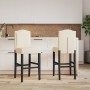 Taburetes altos 2 uds madera maciza de caucho y tela by vidaXL, Kitchen stools - Ref: Foro24-4006209, Price: 112,65 €, Discou...