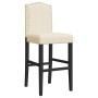 Taburetes altos 2 uds madera maciza de caucho y tela by vidaXL, Kitchen stools - Ref: Foro24-4006209, Price: 112,65 €, Discou...