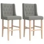 Taburetes altos 2 uds madera maciza de caucho y tela by vidaXL, Kitchen stools - Ref: Foro24-4006221, Price: 129,08 €, Discou...