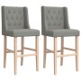 Zwei hohe Hocker aus massivem Gummibaumholz und Stoff. von vidaXL, Küchenhocker - Ref: Foro24-4006221, Preis: 130,66 €, Rabat...
