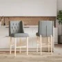 Taburetes altos 2 uds madera maciza de caucho y tela by vidaXL, Kitchen stools - Ref: Foro24-4006221, Price: 129,08 €, Discou...