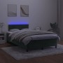 Cama box spring colchón y LED terciopelo verde oscuro 120x190cm de vidaXL, Camas y somieres - Ref: Foro24-3270156, Precio: 37...