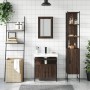 Set de muebles baño 3 pzas madera contrachapada roble marrón