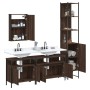 Set de muebles baño 4 pzas madera contrachapada roble marrón