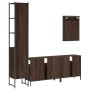 Set de muebles baño 4 pzas madera contrachapada roble marrón