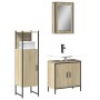 Set de muebles de baño 3 pzas madera contrachapada roble Sonoma by vidaXL, Bathroom furniture - Ref: Foro24-3214821, Price: 1...