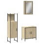 Set de muebles de baño 3 pzas madera contrachapada roble Sonoma