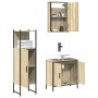 Set de muebles de baño 3 pzas madera contrachapada roble Sonoma by vidaXL, Bathroom furniture - Ref: Foro24-3214821, Price: 1...