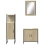 Set de muebles de baño 3 pzas madera contrachapada roble Sonoma