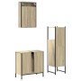 Set de muebles de baño 3 pzas madera contrachapada roble Sonoma by vidaXL, Bathroom furniture - Ref: Foro24-3214821, Price: 1...