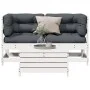3-teiliges Gartenmöbel-Set mit Kissen aus weißem Kiefernholz. von vidaXL, Gartensets - Ref: Foro24-3250757, Preis: 293,11 €, ...