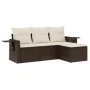 Set de sofás de jardín 4 pzas y cojines ratán sintético marrón by vidaXL, Garden sets - Ref: Foro24-3220072, Price: 261,72 €,...
