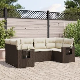 Set sofás de jardín 6 piezas y cojines ratán sintético marrón by vidaXL, Garden sets - Ref: Foro24-3220582, Price: 424,17 €, ...