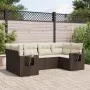 Set sofás de jardín 6 piezas y cojines ratán sintético marrón by vidaXL, Garden sets - Ref: Foro24-3220582, Price: 425,84 €, ...