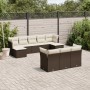 Set de sofás de jardín 10 pzas y cojines ratán sintético marrón by vidaXL, Garden sets - Ref: Foro24-3218333, Price: 599,05 €...