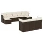 Set de sofás de jardín 10 pzas y cojines ratán sintético marrón by vidaXL, Garden sets - Ref: Foro24-3218333, Price: 632,82 €...