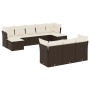 Set de sofás de jardín 10 pzas y cojines ratán sintético marrón by vidaXL, Garden sets - Ref: Foro24-3218333, Price: 599,05 €...