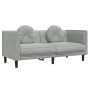 Dreiteiliges Sofaset mit Kissen aus hellgrauem Samt. von vidaXL, Sofas - Ref: Foro24-3209247, Preis: 637,09 €, Rabatt: %