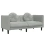 Juego de sofás con cojines 3 piezas terciopelo gris claro by vidaXL, Sofas - Ref: Foro24-3209247, Price: 582,51 €, Discount: %