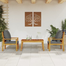 Set de muebles para jardín 3 piezas con cojines madera acacia by vidaXL, Garden sets - Ref: Foro24-3211808, Price: 250,01 €, ...