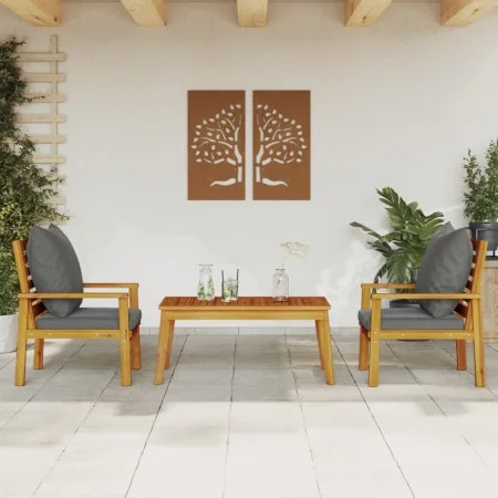Set de muebles para jardín 3 piezas con cojines madera acacia by vidaXL, Garden sets - Ref: Foro24-3211808, Price: 242,40 €, ...